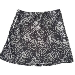 RipSkirt Hawaii Sz M (8-10) Length 2 Skirt Shiburi Print Black Gray Floral